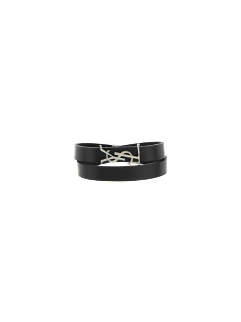 DOUBLE-WRAP YSL LEATHER BRACELET SAINT LAURENT