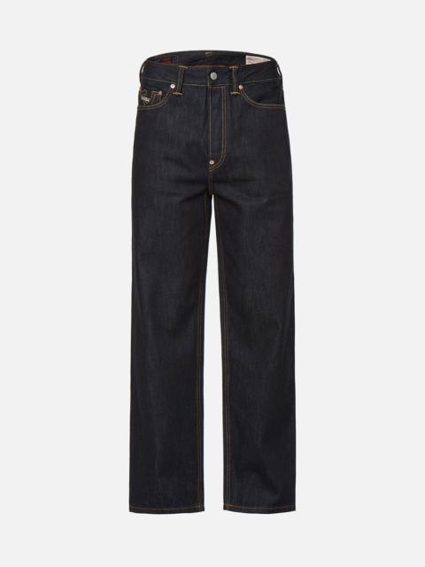 EVISU SEAGULL EMBROIDERED WIDE LEG DENIM JEANS