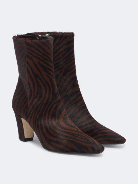 Aeyde Maris printed calf hair ankle boots