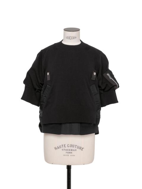 sacai Nylon Twill Mix Knit Pullover