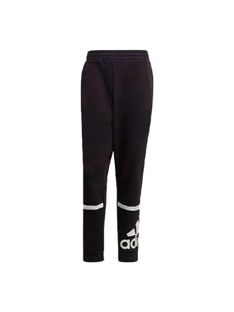 Men's adidas Large Logo Colorblock Casual Sports Breathable Long Pants/Trousers Black GK8903