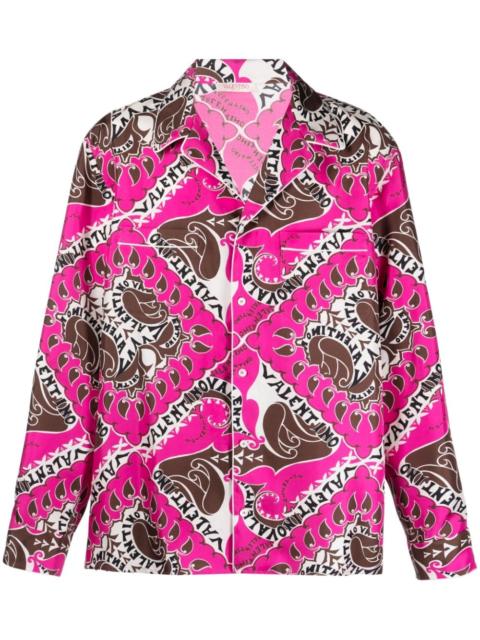 Valentino logo-print silk shirt