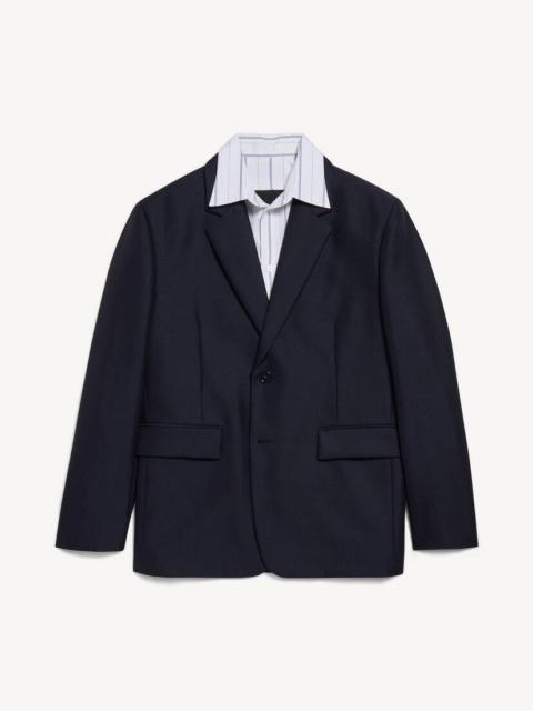 BALENCIAGA Men's Hybrid Shirt Jacket in Dark Navy