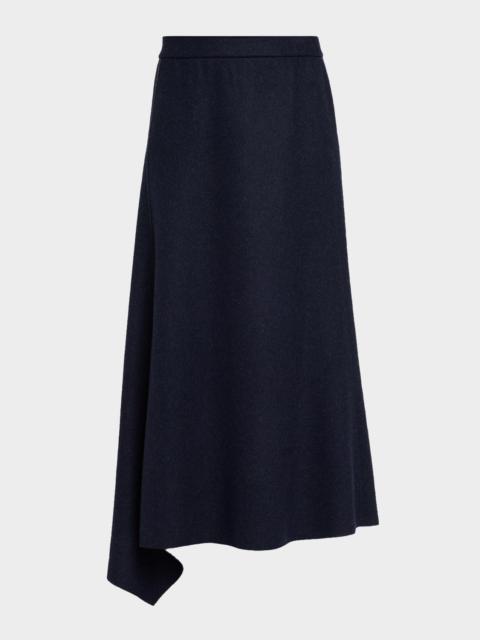 Lafayette 148 New York Reversible Flared Wool-Cashmere Maxi Skirt