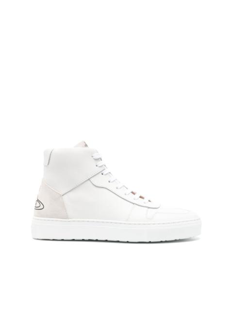 Orb leather high-top trainers