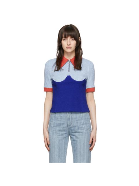SJYP Blue Cotton Polo