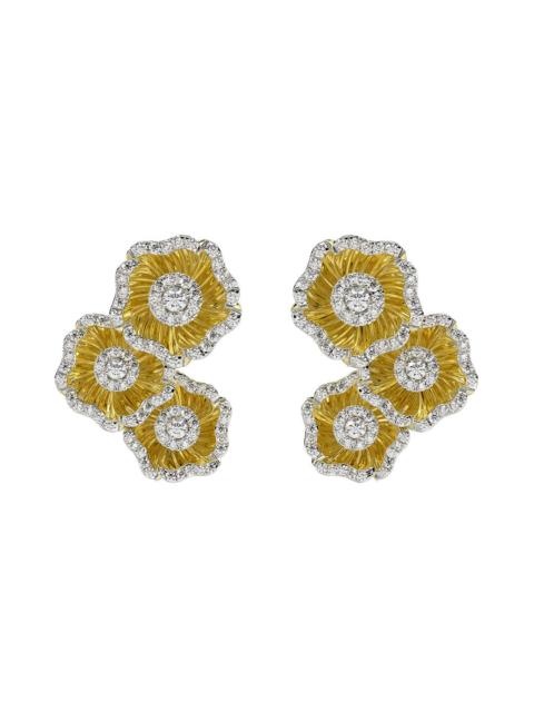 Marchesa HALO FLOWER YELLOW GOLD EARRINGS