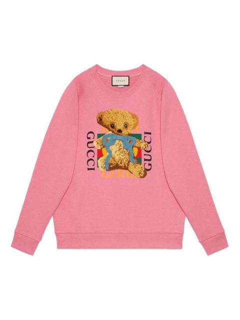 (WMNS) Gucci Animal Print Round Neck Long Sleeve Sweater For Pink 489677-X9N17-5681