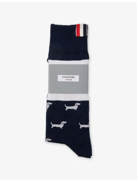 Thom Browne Hector Cotton-Blend Mid-Calf Socks