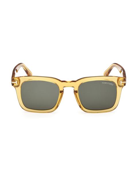 TOM FORD Men's Dax 50MM Square Sunglasses - Yellow Grey