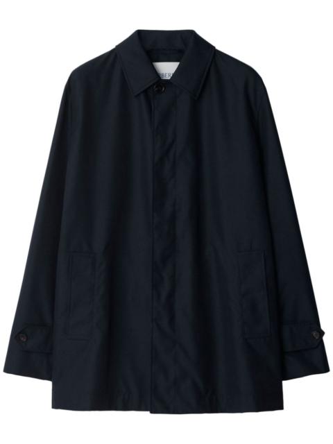 Burberry spread-collar button-up parka coat