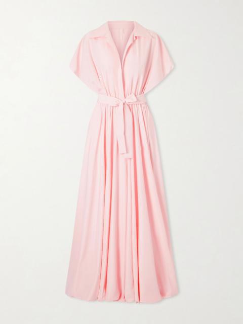 NORMA KAMALI Tie-detailed woven gown Pink
