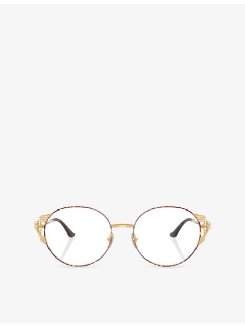 VERSACE VE1320 Round-Frame Metal Optical Glasses