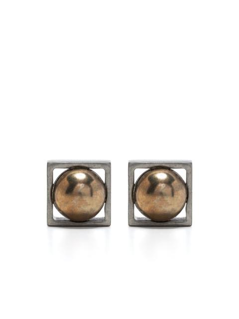 two-tone stud earrings