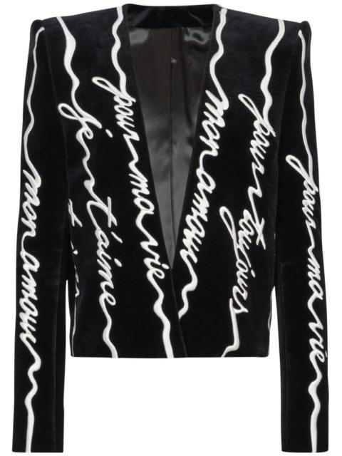 Balmain Spencer 자수 blazer