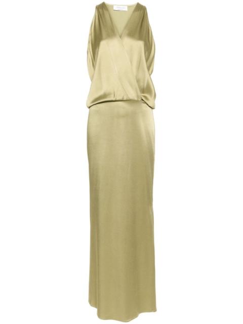 Blumarine V-neck satin maxi dress