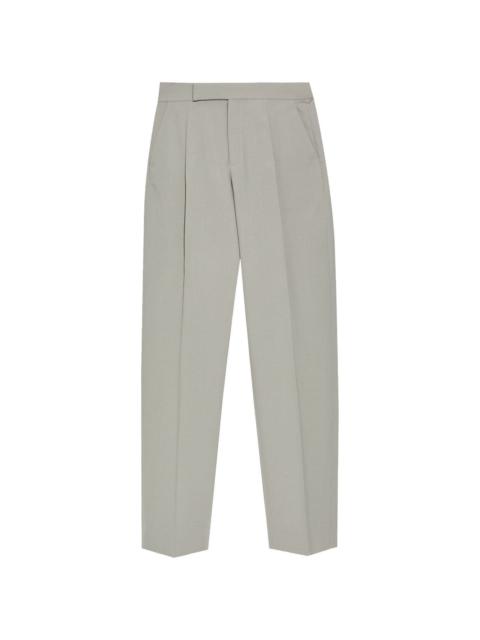 straight-leg wool trousers