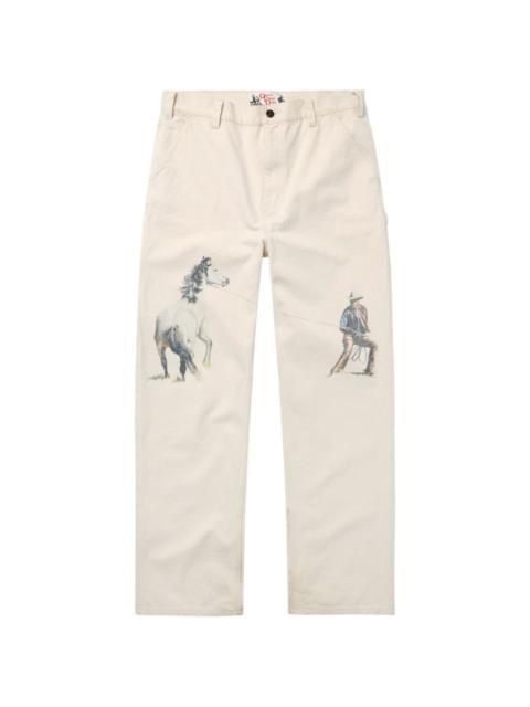 One Of These Days If Not For The Rest Of Time graphic-print trousers