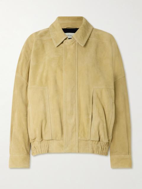 NOUR HAMMOUR Dalma Suede Bomber Jacket