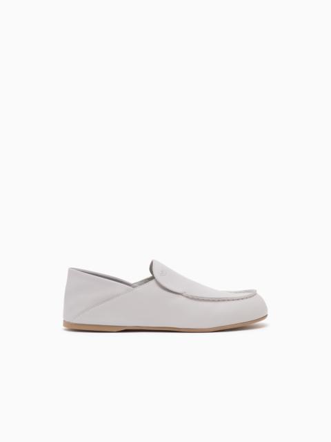 EMPORIO ARMANI LEATHER MICRO EAGLE LOAFERS