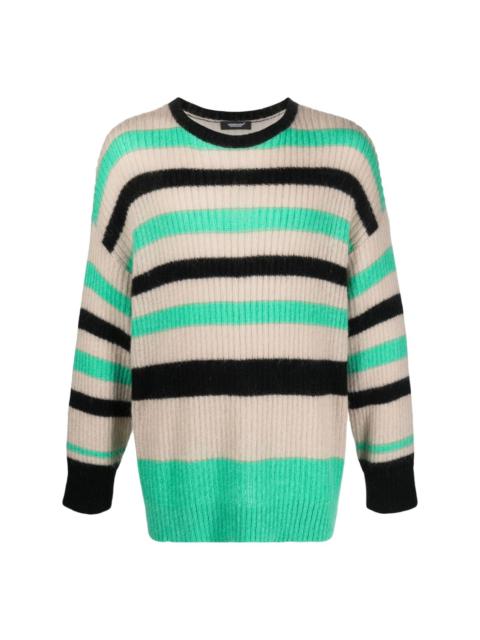 striped ribbed-knit jumper