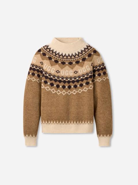 UGG ® Women's Braylee ®Isle Sweater Tops in Coffee Grounds Heather