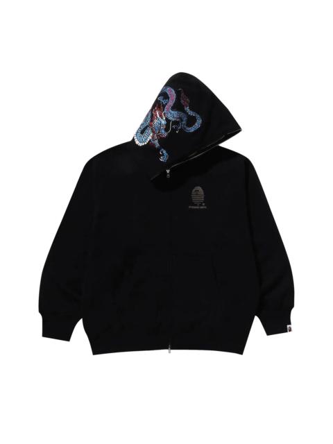 A BATHING APE® BAPE Tiger And Dragon Relaxed Fit Full Zip Hoodie 'Black'