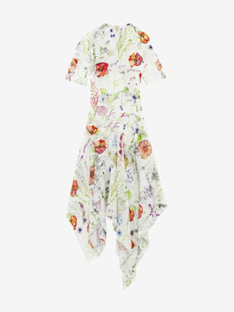 Alexander McQueen Meadow Floral Asymmetric Dress