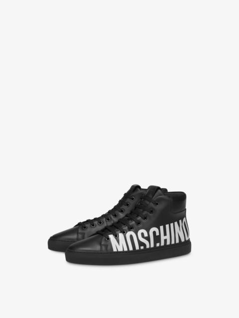 LEATHER HIGH SNEAKERS WITH LOGO