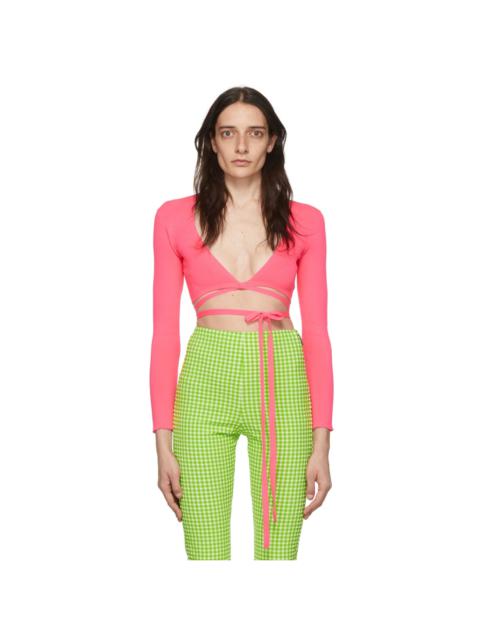 MSGM Pink Polyester Cardigan