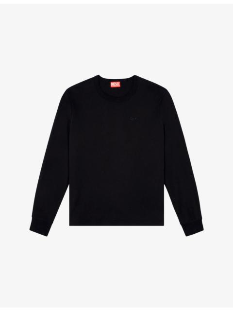 Diesel T-Adjust-Ls-Slits-R17 Long-Sleeved Cotton T-Shirt