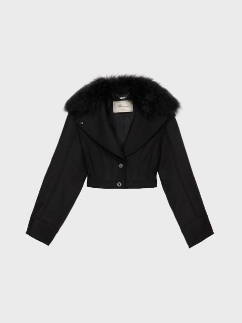 Blumarine WOOL COAT WITH FUR
