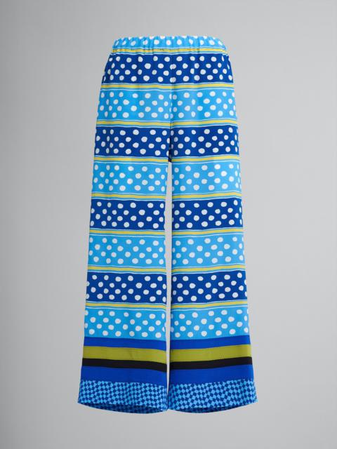 Marni DOT & STRIPE SILK TROUSERS