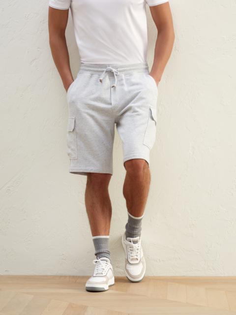 Brunello Cucinelli Cotton and linen French terry Bermuda shorts with cargo pockets