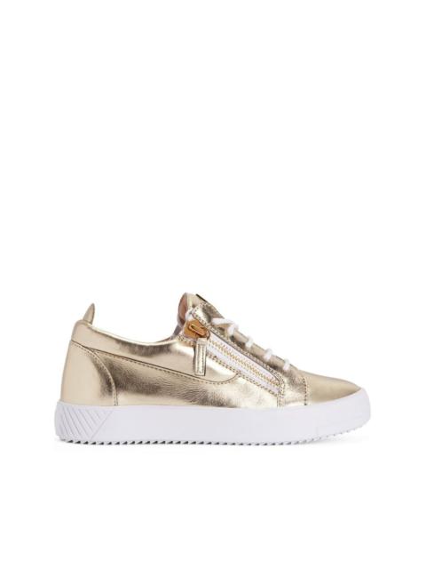 Nicki metallic-finish sneakers