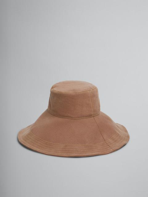 Marni BROWN ORGANIC DENIM HAT
