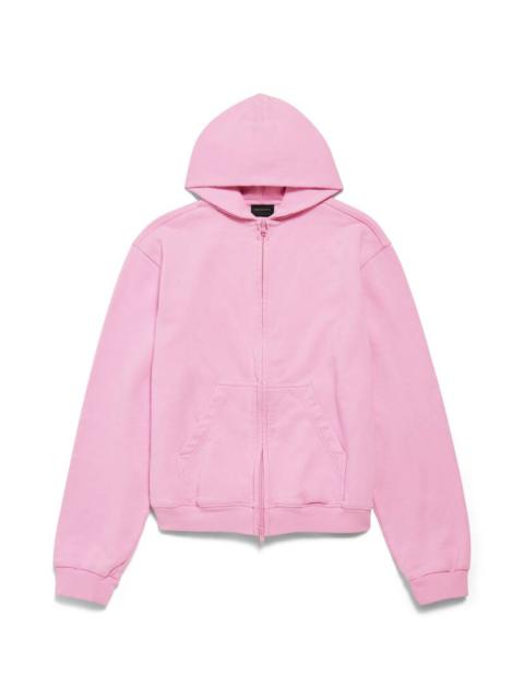 BALENCIAGA Women's Bow Zip-up Hoodie Regular Fit in Light Pink