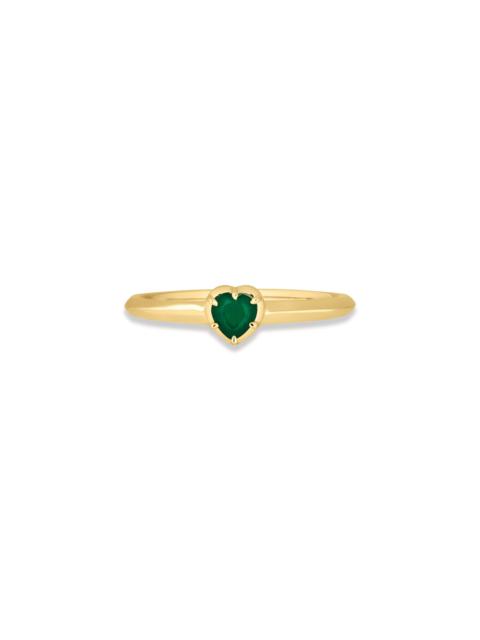STONE AND STRAND Knife Edge Emerald Heart Ring