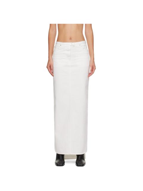 courrèges White Seven-Pocket Denim Maxi Skirt