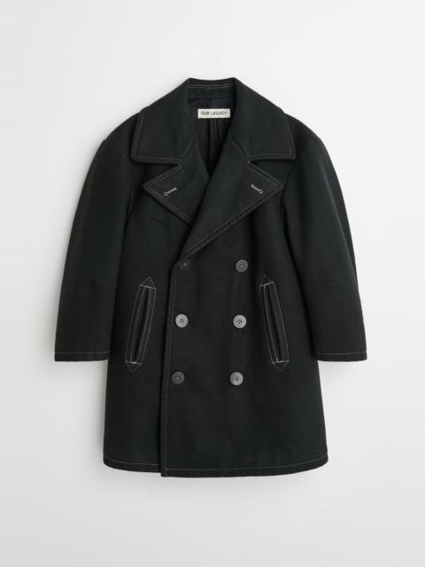 Our Legacy Shrunken Peacoat Obsidian Bath Wool