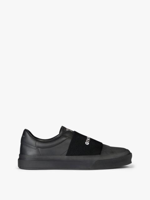 SNEAKERS CITY SPORT IN LEATHER WITH GIVENCHY WEBBING