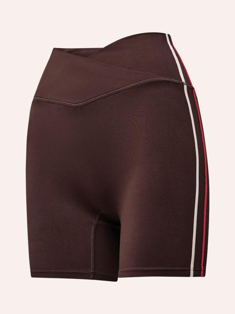 P.E NATION CLARITY 5" BIKE SHORT IN DARK PLUM & STRAWBERRY