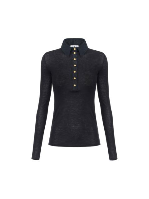 ELISABETTA FRANCHI Wool blend polo shirt