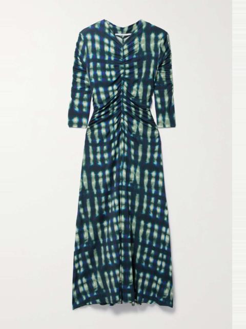 Proenza Schouler Natalee ruched tie-dyed stretch-jersey midi dress