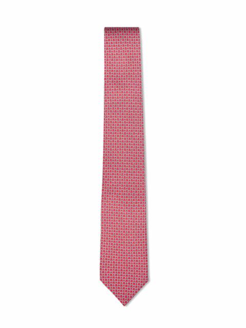 FERRAGAMO Red Gancini silk twill Carato tie