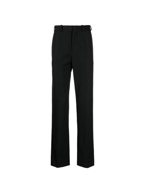 pressed-crease straight-leg trousers