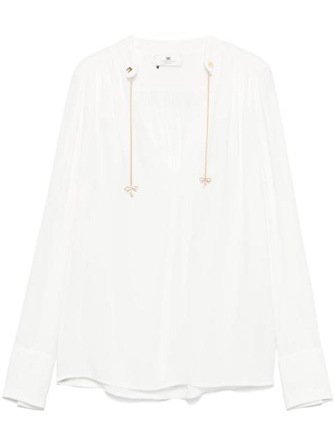 ELISABETTA FRANCHI logo-charms georgette blouse