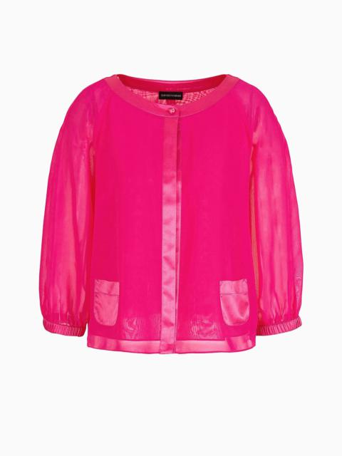 EMPORIO ARMANI Georgette shirt with satin details