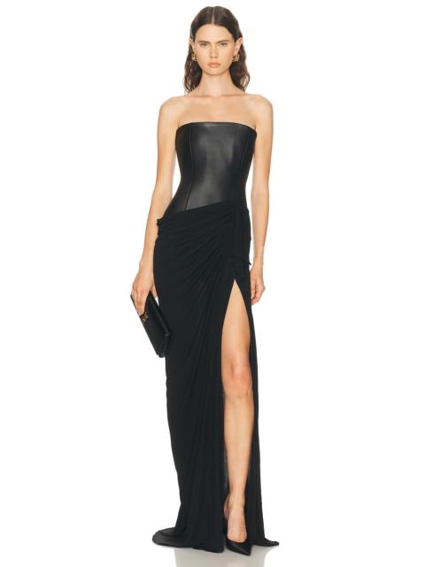 ALEX PERRY Strapless Longline Asymmetric Gown
