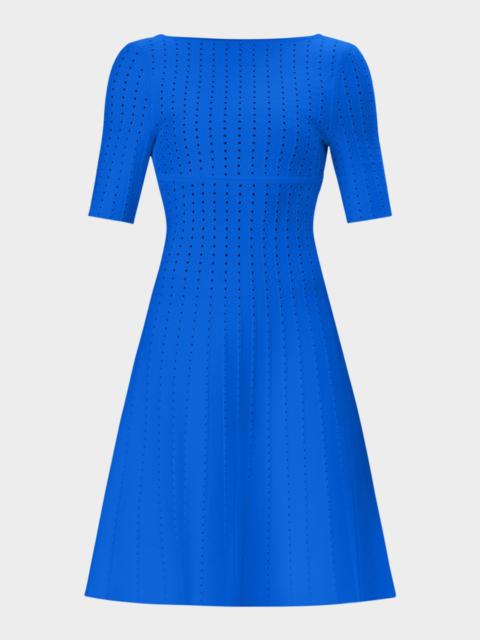 HERVE LEGER The Donna Pointelle A-Line Dress